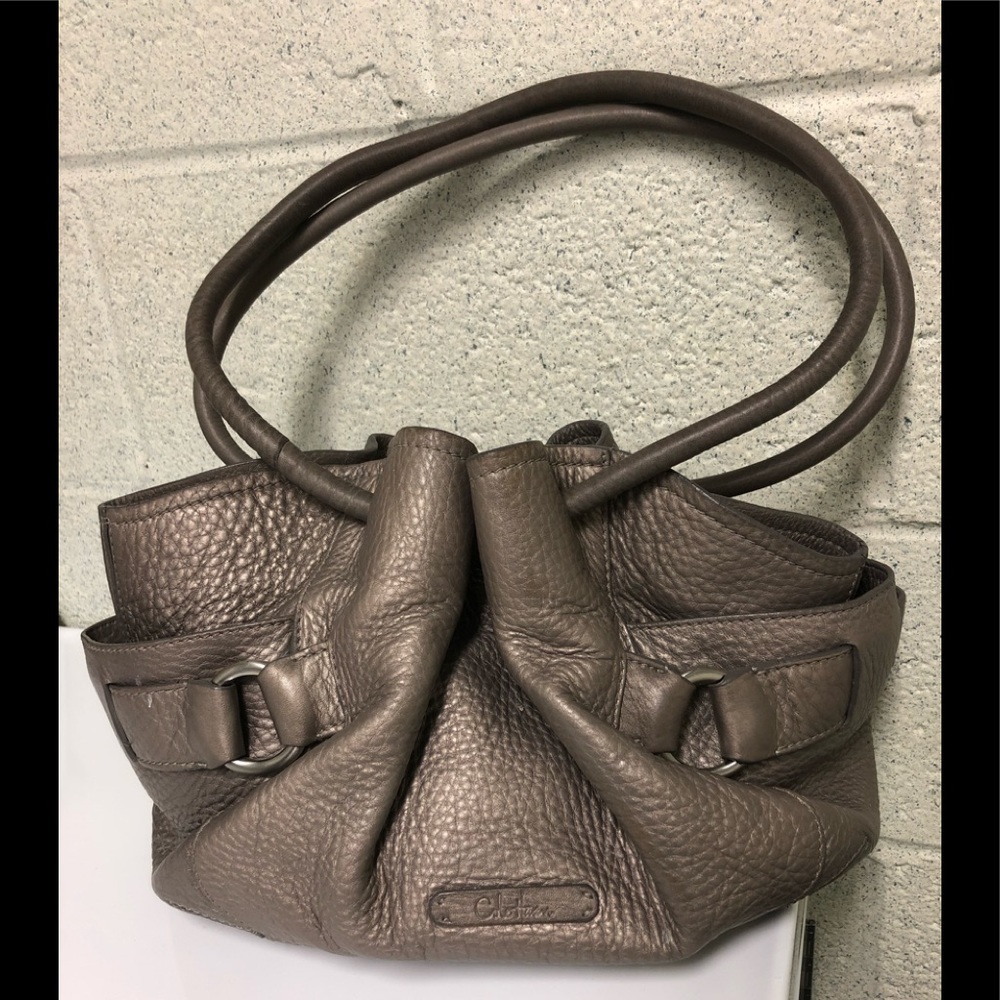 Cole Haan Pebbled Leather Bronze Metallic Hobo Bag